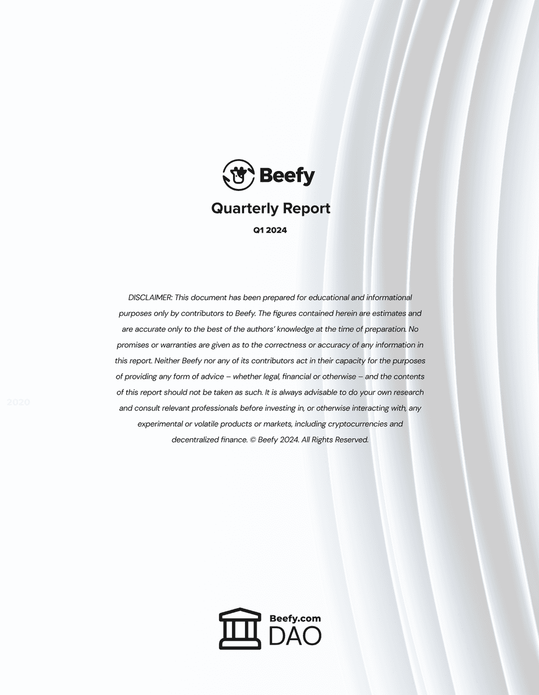 Quarterly Report Q1 2024 Beefy Quarterly Report Q1 2024 Beefy